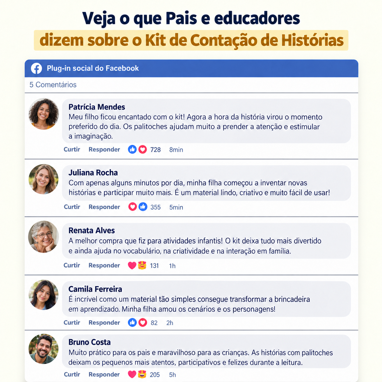 Veja o que pais e educadores dizem sobre o Kit de Contação de Histórias